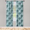 Ambesonne Floral Boho Curtains, Golden Tone Blooming Flowers and Neutral Leaves on Dark Jungle Back, Window Treatments 2 Panel Set for Living Room Bedroom, Pair of – 28″ x 95″, Dark Yellow Sea Blue(Almond Green Cadet Blue)