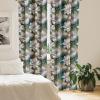 Ambesonne Floral Boho Curtains, Golden Tone Blooming Flowers and Neutral Leaves on Dark Jungle Back, Window Treatments 2 Panel Set for Living Room Bedroom, Pair of – 28″ x 95″, Dark Yellow Sea Blue(Pale Ceil Blue Ginger)