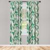Ambesonne Floral Boho Curtains, Golden Tone Blooming Flowers and Neutral Leaves on Dark Jungle Back, Window Treatments 2 Panel Set for Living Room Bedroom, Pair of – 28″ x 95″, Dark Yellow Sea Blue(Forest Green Pale Khaki)