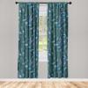 Ambesonne Floral Boho Curtains, Golden Tone Blooming Flowers and Neutral Leaves on Dark Jungle Back, Window Treatments 2 Panel Set for Living Room Bedroom, Pair of – 28″ x 95″, Dark Yellow Sea Blue(Indigo Pale Petrol Blue)