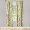 Ambesonne Floral Boho Curtains, Golden Tone Blooming Flowers and Neutral Leaves on Dark Jungle Back, Window Treatments 2 Panel Set for Living Room Bedroom, Pair of – 28″ x 95″, Dark Yellow Sea Blue(Pale Green Off White)