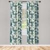 Ambesonne Floral Boho Curtains, Golden Tone Blooming Flowers and Neutral Leaves on Dark Jungle Back, Window Treatments 2 Panel Set for Living Room Bedroom, Pair of – 28″ x 95″, Dark Yellow Sea Blue(Hunter Green Pale Green)