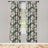 Ambesonne Floral Boho Curtains, Golden Tone Blooming Flowers and Neutral Leaves on Dark Jungle Back, Window Treatments 2 Panel Set for Living Room Bedroom, Pair of – 28″ x 95″, Dark Yellow Sea Blue(Pale Ceil Blue Ginger)
