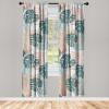 Ambesonne Floral Boho Curtains, Golden Tone Blooming Flowers and Neutral Leaves on Dark Jungle Back, Window Treatments 2 Panel Set for Living Room Bedroom, Pair of – 28″ x 95″, Dark Yellow Sea Blue(Dark Cadet Blue and Almond)
