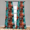 Ambesonne Floral Boho Curtains, Golden Tone Blooming Flowers and Neutral Leaves on Dark Jungle Back, Window Treatments 2 Panel Set for Living Room Bedroom, Pair of – 28″ x 95″, Dark Yellow Sea Blue(Seafoam Vermilion White)