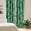 Ambesonne Floral Boho Curtains, Golden Tone Blooming Flowers and Neutral Leaves on Dark Jungle Back, Window Treatments 2 Panel Set for Living Room Bedroom, Pair of – 28″ x 95″, Dark Yellow Sea Blue(Fern Green Forest Green)