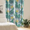 Ambesonne Floral Boho Curtains, Golden Tone Blooming Flowers and Neutral Leaves on Dark Jungle Back, Window Treatments 2 Panel Set for Living Room Bedroom, Pair of – 28″ x 95″, Dark Yellow Sea Blue(Mustard Fern Green Indigo)