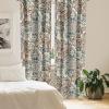 Ambesonne Floral Boho Curtains, Golden Tone Blooming Flowers and Neutral Leaves on Dark Jungle Back, Window Treatments 2 Panel Set for Living Room Bedroom, Pair of – 28″ x 95″, Dark Yellow Sea Blue(Grey Teal Umber and Taupe)