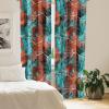 Ambesonne Floral Boho Curtains, Golden Tone Blooming Flowers and Neutral Leaves on Dark Jungle Back, Window Treatments 2 Panel Set for Living Room Bedroom, Pair of – 28″ x 95″, Dark Yellow Sea Blue(Seafoam Vermilion White)