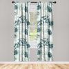 Ambesonne Floral Boho Curtains, Golden Tone Blooming Flowers and Neutral Leaves on Dark Jungle Back, Window Treatments 2 Panel Set for Living Room Bedroom, Pair of – 28″ x 95″, Dark Yellow Sea Blue(Dark Teal White)