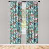 Ambesonne Floral Boho Curtains, Golden Tone Blooming Flowers and Neutral Leaves on Dark Jungle Back, Window Treatments 2 Panel Set for Living Room Bedroom, Pair of – 28″ x 95″, Dark Yellow Sea Blue(Shamrock Green Redwood)