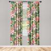 Ambesonne Floral Boho Curtains, Golden Tone Blooming Flowers and Neutral Leaves on Dark Jungle Back, Window Treatments 2 Panel Set for Living Room Bedroom, Pair of – 28″ x 95″, Dark Yellow Sea Blue(Dark Coral Fern Green)