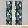 Ambesonne Floral Boho Curtains, Golden Tone Blooming Flowers and Neutral Leaves on Dark Jungle Back, Window Treatments 2 Panel Set for Living Room Bedroom, Pair of – 28″ x 95″, Dark Yellow Sea Blue(Dark Cadet Blue and Grey)