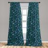 Ambesonne Floral Boho Curtains, Golden Tone Blooming Flowers and Neutral Leaves on Dark Jungle Back, Window Treatments 2 Panel Set for Living Room Bedroom, Pair of – 28″ x 95″, Dark Yellow Sea Blue(Indigo Pale Petrol Blue)