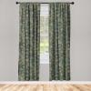 Ambesonne Floral Boho Curtains, Golden Tone Blooming Flowers and Neutral Leaves on Dark Jungle Back, Window Treatments 2 Panel Set for Living Room Bedroom, Pair of – 28″ x 95″, Dark Yellow Sea Blue(Jade Green Pale Green)