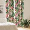 Ambesonne Floral Boho Curtains, Golden Tone Blooming Flowers and Neutral Leaves on Dark Jungle Back, Window Treatments 2 Panel Set for Living Room Bedroom, Pair of – 28″ x 95″, Dark Yellow Sea Blue(Dark Coral Fern Green)