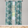 Ambesonne Floral Boho Curtains, Golden Tone Blooming Flowers and Neutral Leaves on Dark Jungle Back, Window Treatments 2 Panel Set for Living Room Bedroom, Pair of – 28″ x 95″, Dark Yellow Sea Blue(Dark Teal and Cadet Blue)