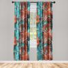 Ambesonne Floral Boho Curtains, Golden Tone Blooming Flowers and Neutral Leaves on Dark Jungle Back, Window Treatments 2 Panel Set for Living Room Bedroom, Pair of – 28″ x 95″, Dark Yellow Sea Blue(Seafoam Vermilion White)