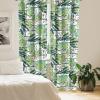 Ambesonne Floral Boho Curtains, Golden Tone Blooming Flowers and Neutral Leaves on Dark Jungle Back, Window Treatments 2 Panel Set for Living Room Bedroom, Pair of – 28″ x 95″, Dark Yellow Sea Blue(Pistachio Green Sea Green)