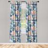 Ambesonne Floral Boho Curtains, Golden Tone Blooming Flowers and Neutral Leaves on Dark Jungle Back, Window Treatments 2 Panel Set for Living Room Bedroom, Pair of – 28″ x 95″, Dark Yellow Sea Blue(Dark Lavender Lilac)