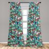 Ambesonne Floral Boho Curtains, Golden Tone Blooming Flowers and Neutral Leaves on Dark Jungle Back, Window Treatments 2 Panel Set for Living Room Bedroom, Pair of – 28″ x 95″, Dark Yellow Sea Blue(Shamrock Green Redwood)