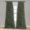 Ambesonne Floral Boho Curtains, Golden Tone Blooming Flowers and Neutral Leaves on Dark Jungle Back, Window Treatments 2 Panel Set for Living Room Bedroom, Pair of – 28″ x 95″, Dark Yellow Sea Blue(Jade Green Pale Green)