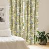 Ambesonne Floral Boho Curtains, Golden Tone Blooming Flowers and Neutral Leaves on Dark Jungle Back, Window Treatments 2 Panel Set for Living Room Bedroom, Pair of – 28″ x 95″, Dark Yellow Sea Blue(Pale Green Off White)