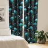Ambesonne Floral Boho Curtains, Golden Tone Blooming Flowers and Neutral Leaves on Dark Jungle Back, Window Treatments 2 Panel Set for Living Room Bedroom, Pair of – 28″ x 95″, Dark Yellow Sea Blue(Dark Seafoam Dark Tan)