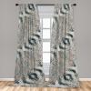 Ambesonne Floral Boho Curtains, Golden Tone Blooming Flowers and Neutral Leaves on Dark Jungle Back, Window Treatments 2 Panel Set for Living Room Bedroom, Pair of – 28″ x 95″, Dark Yellow Sea Blue(Cadet Blue and Pale Chocolate)