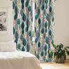 Ambesonne Floral Boho Curtains, Golden Tone Blooming Flowers and Neutral Leaves on Dark Jungle Back, Window Treatments 2 Panel Set for Living Room Bedroom, Pair of – 28″ x 95″, Dark Yellow Sea Blue(Petrol Blue Pale Khaki)
