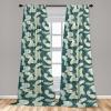 Ambesonne Floral Boho Curtains, Golden Tone Blooming Flowers and Neutral Leaves on Dark Jungle Back, Window Treatments 2 Panel Set for Living Room Bedroom, Pair of – 28″ x 95″, Dark Yellow Sea Blue(Hunter Green Pale Green)