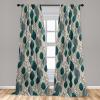 Ambesonne Floral Boho Curtains, Golden Tone Blooming Flowers and Neutral Leaves on Dark Jungle Back, Window Treatments 2 Panel Set for Living Room Bedroom, Pair of – 28″ x 95″, Dark Yellow Sea Blue(Petrol Blue Pale Khaki)