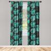 Ambesonne Floral Boho Curtains, Golden Tone Blooming Flowers and Neutral Leaves on Dark Jungle Back, Window Treatments 2 Panel Set for Living Room Bedroom, Pair of – 28″ x 95″, Dark Yellow Sea Blue(Jade Green Sea Green)