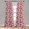 Ambesonne Jungle Themed Curtains, Romantic Autumn Vibes Branch and Berry Pattern with Neutral Colors Boho, Window Treatments 2 Panel Set for Living Room Bedroom, Pair of – 28″ x 63″, Blush Dried Rose(Pink Peacock Green)