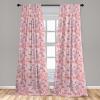 Ambesonne Jungle Themed Curtains, Romantic Autumn Vibes Branch and Berry Pattern with Neutral Colors Boho, Window Treatments 2 Panel Set for Living Room Bedroom, Pair of – 28″ x 63″, Blush Dried Rose(Pale Eggplant Dark Pink)