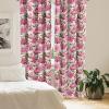 Ambesonne Jungle Themed Curtains, Romantic Autumn Vibes Branch and Berry Pattern with Neutral Colors Boho, Window Treatments 2 Panel Set for Living Room Bedroom, Pair of – 28″ x 63″, Blush Dried Rose(Pink Peacock Green)