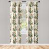 Ambesonne Jungle Themed Curtains, Romantic Autumn Vibes Branch and Berry Pattern with Neutral Colors Boho, Window Treatments 2 Panel Set for Living Room Bedroom, Pair of – 28″ x 63″, Blush Dried Rose(Jade Green Pastel Green)