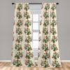 Ambesonne Jungle Themed Curtains, Romantic Autumn Vibes Branch and Berry Pattern with Neutral Colors Boho, Window Treatments 2 Panel Set for Living Room Bedroom, Pair of – 28″ x 63″, Blush Dried Rose(Jade Green Pastel Green)