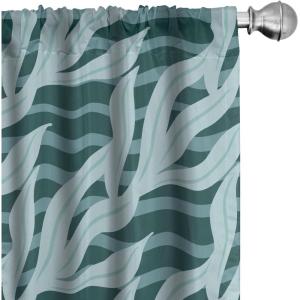 Ambesonne Floral Boho Curtains, Golden Tone Blooming Flowers and Neutral Leaves on Dark Jungle Back, Window Treatments 2 Panel Set for Living Room Bedroom, Pair of – 28″ x 95″, Dark Yellow Sea Blue(Almond Green Cadet Blue)