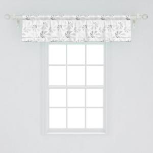 Ambesonne Geometric Window Valance, Seashell Style Abstract Designs in Neutral Tones Pattern, Curtain Valance for Kitchen Bedroom Decor with Rod Pocket, 42″ x 12″, Taupe Grey Pale Grey