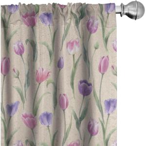Ambesonne Jungle Themed Curtains, Romantic Autumn Vibes Branch and Berry Pattern with Neutral Colors Boho, Window Treatments 2 Panel Set for Living Room Bedroom, Pair of – 28″ x 63″, Blush Dried Rose(Peacock Green Blue Violet)