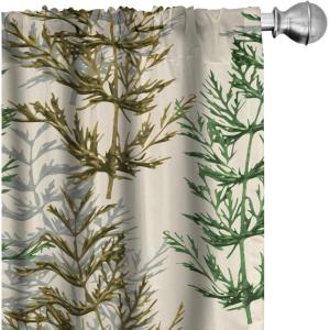 Ambesonne Jungle Themed Curtains, Romantic Autumn Vibes Branch and Berry Pattern with Neutral Colors Boho, Window Treatments 2 Panel Set for Living Room Bedroom, Pair of – 28″ x 63″, Blush Dried Rose(Beige Emerald and Fawn)
