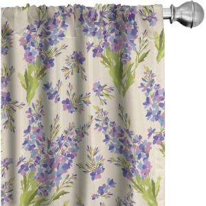 Ambesonne Jungle Themed Curtains, Romantic Autumn Vibes Branch and Berry Pattern with Neutral Colors Boho, Window Treatments 2 Panel Set for Living Room Bedroom, Pair of – 28″ x 63″, Blush Dried Rose(Yellow Green Lavender)