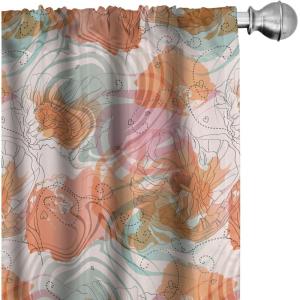 Ambesonne Jungle Themed Curtains, Romantic Autumn Vibes Branch and Berry Pattern with Neutral Colors Boho, Window Treatments 2 Panel Set for Living Room Bedroom, Pair of – 28″ x 63″, Blush Dried Rose(Burnt Sienna Pale Pink)