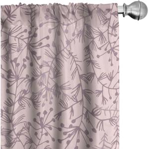 Ambesonne Jungle Themed Curtains, Romantic Autumn Vibes Branch and Berry Pattern with Neutral Colors Boho, Window Treatments 2 Panel Set for Living Room Bedroom, Pair of – 28″ x 63″, Blush Dried Rose(Blush Dried Rose)