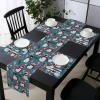 Ambesonne Christmas Table Runner, Placemats, Windy Xmas Night Theme with Penguins Hats and Flying Scarves, Set for Dining Table Decor, Placemat 4 pcs + Runner 16″x72″, Vermilion Grey and Slate Blue