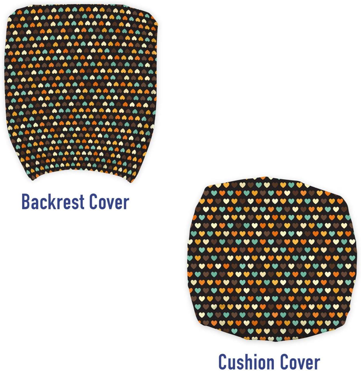 imageAmbesonne Love Office Chair Slipcover Mini Pattern with Symmetric Tiny Heart Shapes Valentines Day Themed Illustration Protective Stretch Decorative Fabric Cover Multicolor