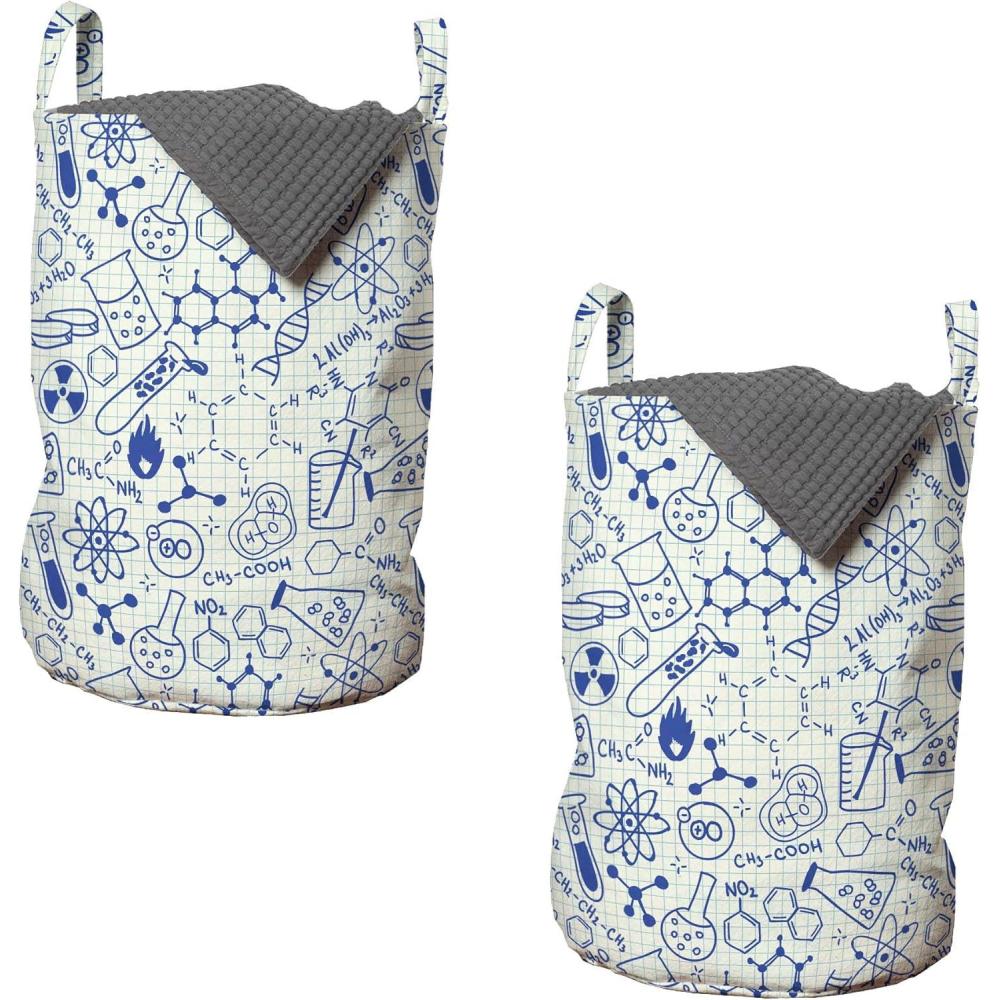 imageAmbesonne Gothic Laundry Bag Chest Bones Ribcage Flowers Butterflies Autumn Hamper Basket with Handles Drawstring Closure for Laundromats 13 x 19 Mustard TanBlue and Ivory