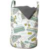 Ambesonne Gothic Laundry Bag, Chest Bones Ribcage Flowers Butterflies Autumn, Hamper Basket with Handles Drawstring Closure for Laundromats, 13″ x 19″, Mustard Tan(Apple Green Turquoise)