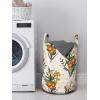 Ambesonne Gothic Laundry Bag, Chest Bones Ribcage Flowers Butterflies Autumn, Hamper Basket with Handles Drawstring Closure for Laundromats, 13″ x 19″, Mustard Tan(Orange Champagne)